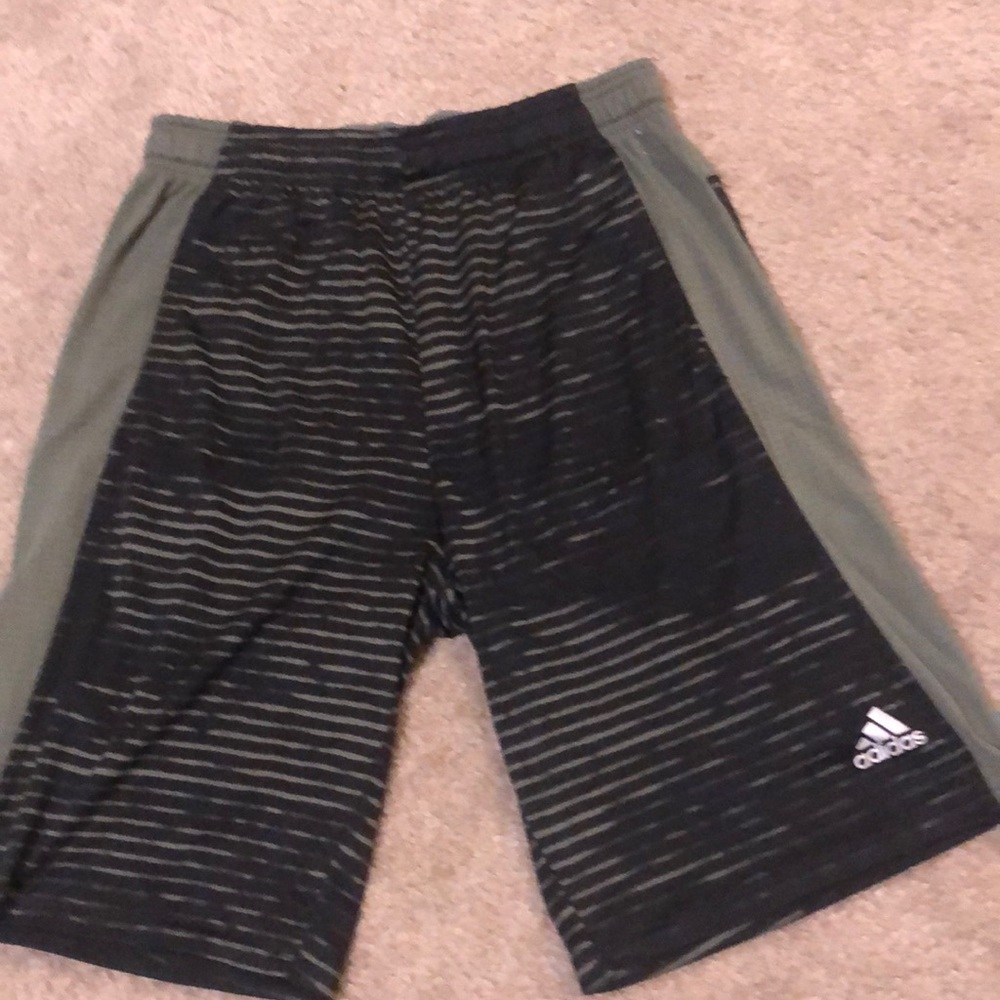 Men’s Adidas olive green and black shorts